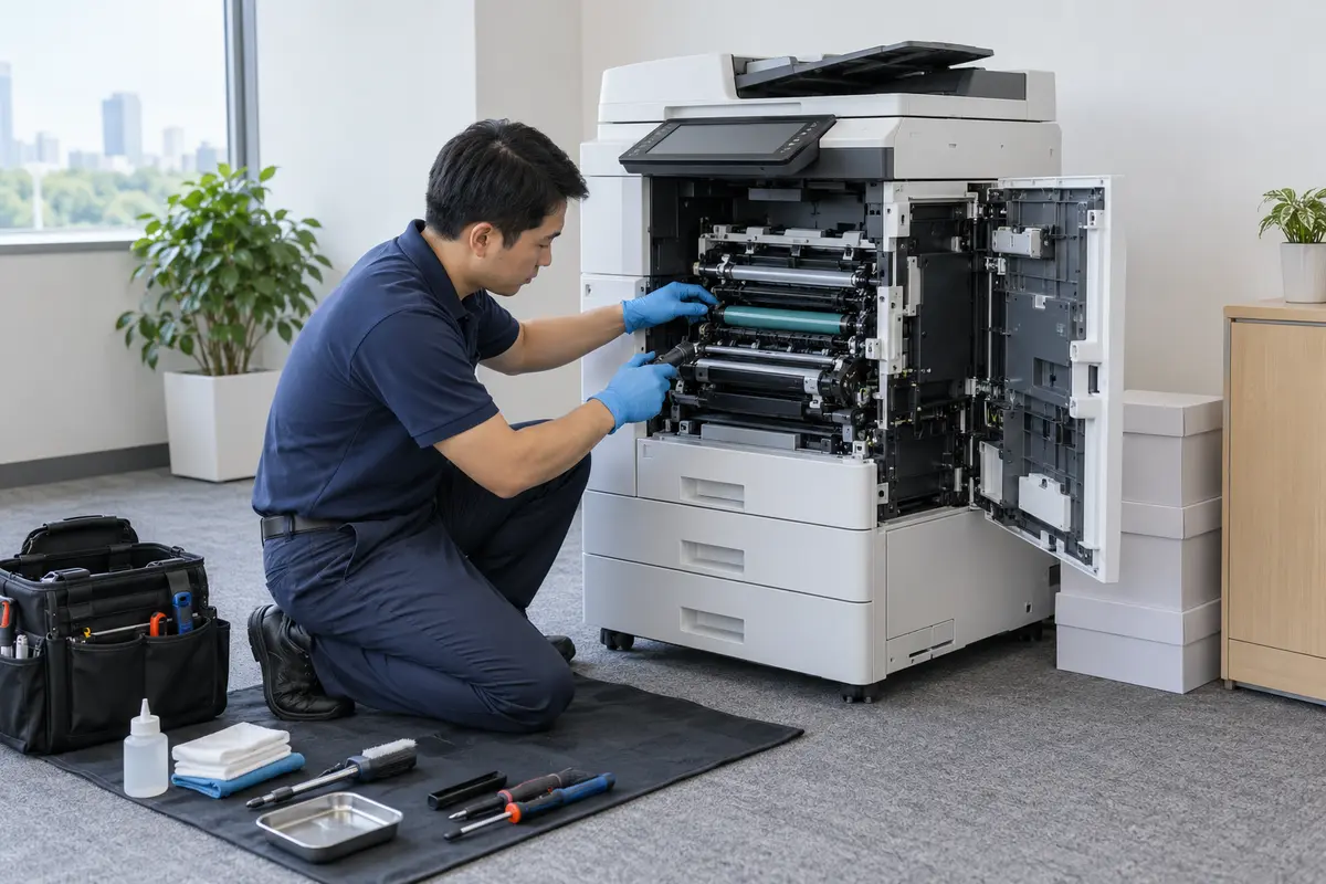 Kỹ thuật viên bảo trì máy photocopy cho thuê tại văn phòng